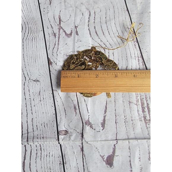 1990 Hallmark Keepsake Ornament Holiday Cardinals Brass - Picture 5 of 5